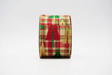 Christmas Trees Wired Ribbon_KF6633G-1_Plaid in red
